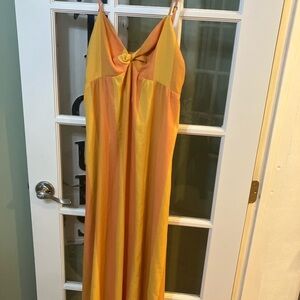 Show me your Mumu dress Yellow and Orange Striped Maxi Dress